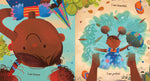 Pages of the I am Brown childrens book open on a white background