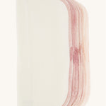 Imse Vimse Reusable Organic Cotton Wipes in a 10 Pack featuring the pink edging 