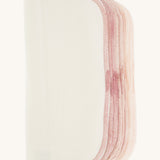 Imse Vimse Reusable Organic Cotton Wipes in a 10 Pack featuring the pink edging 