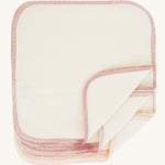 Imse Vimse Reusable Organic Cotton Wipes in a 10 Pack featuring the pink edging 