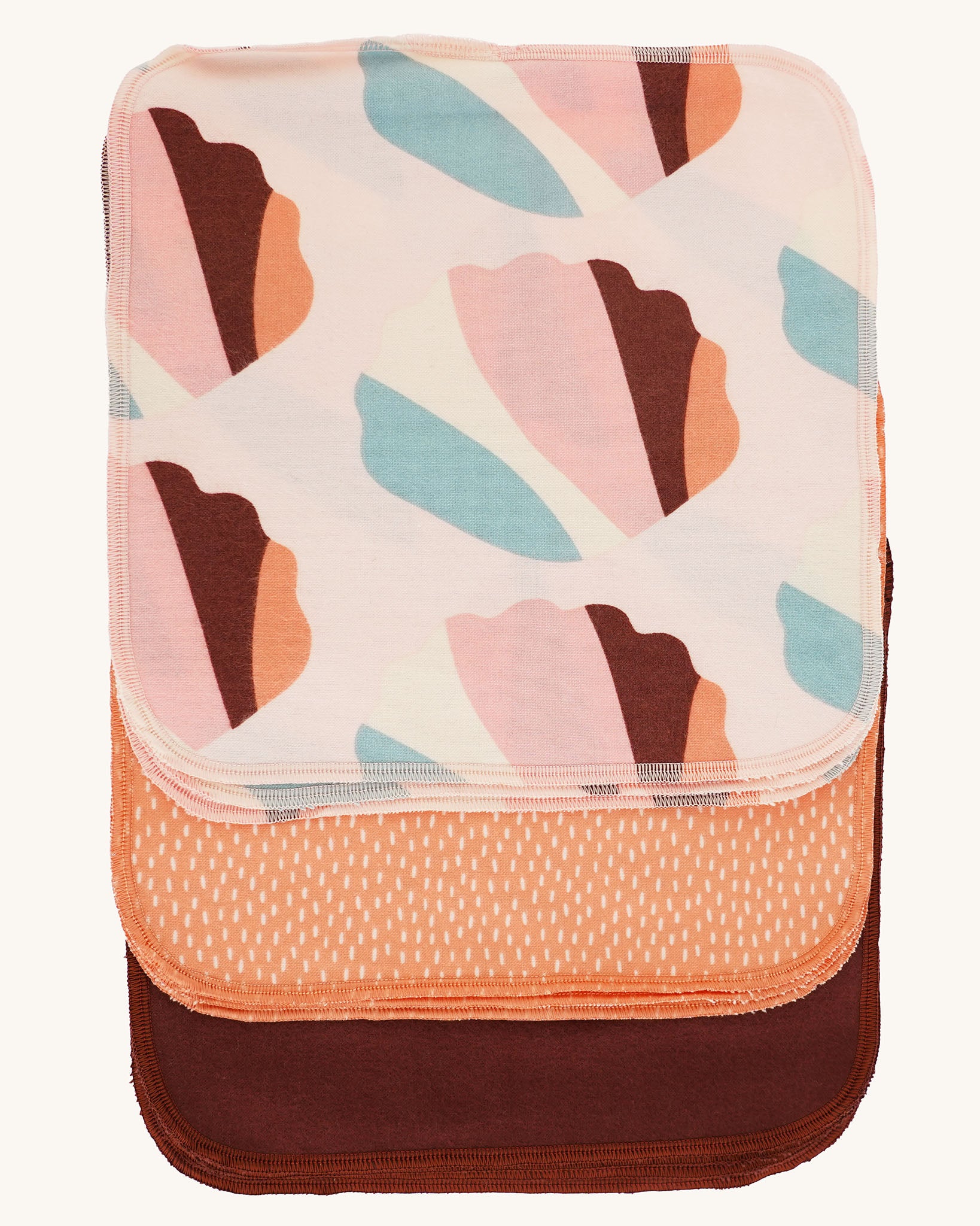 Imse Vimse Reusable Organic Cotton Wipes in a 10 Pack featuring the orange sprinkle designs