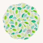 ImseVimse Organic Cotton Terry Cleansing Pads with green leaves.