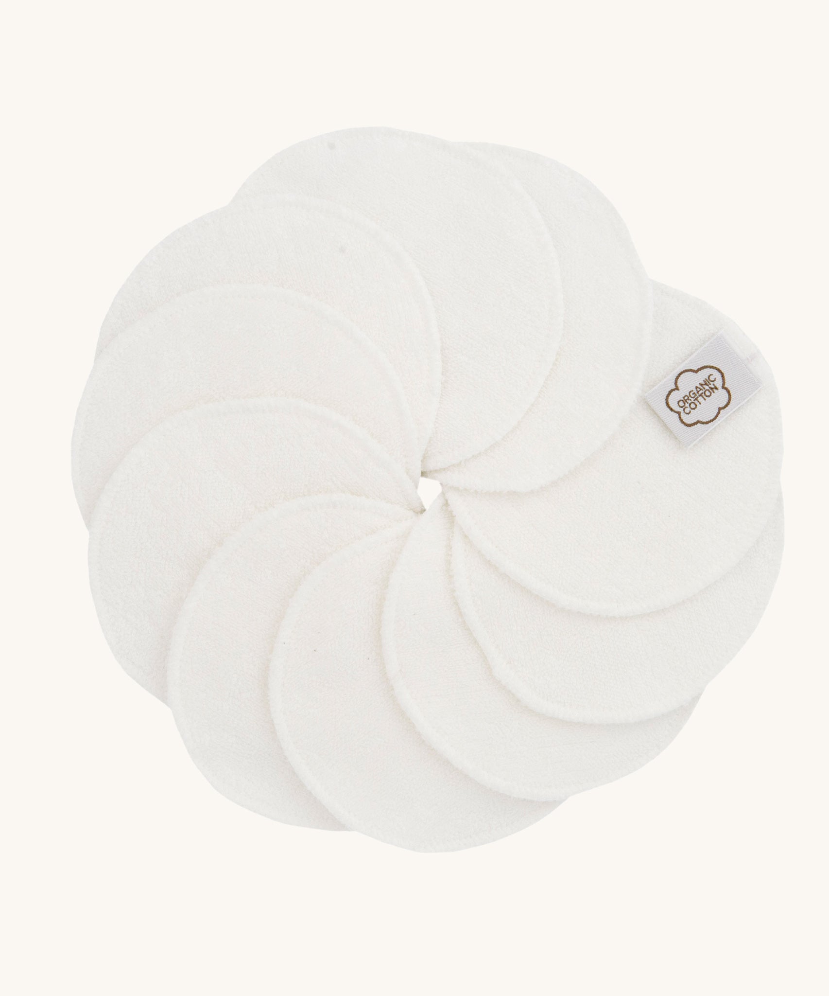 ImseVimse Organic Cotton Terry Cleansing Pads in white.