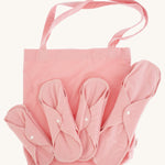 Imse Vimse Pink Reusable Period Pads Starter Kit on a plain background