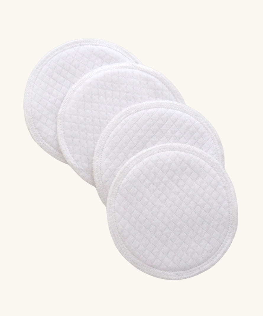 Imse Vimse Organic Cotton Reusable Breast Pads  Regular Size in a pack of 4 pads. 