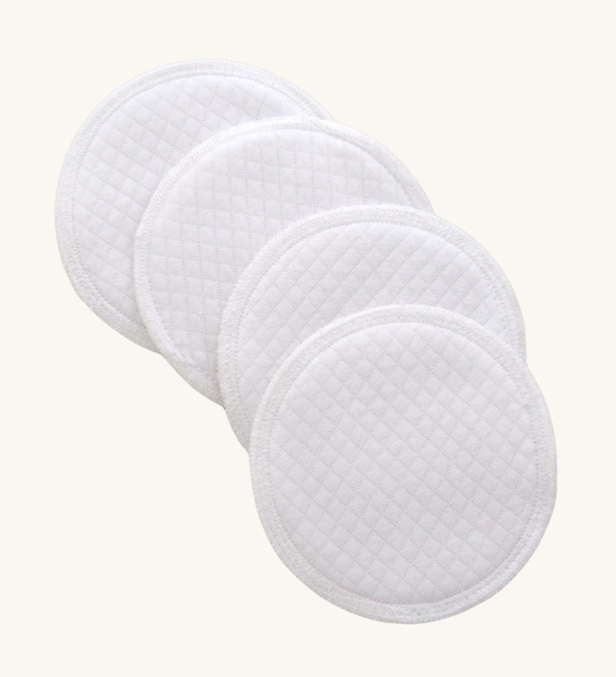 Imse Vimse Organic Cotton Reusable Breast Pads  Regular Size in a pack of 4 pads. 