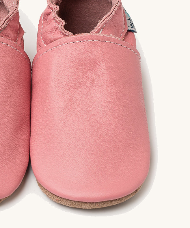 A close up of the Inch Blue plain rose shoes available at Babipur. 