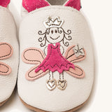 A close up of the Inch Blue fairy princess shoes available at Babipur showing the pink princess fairy design