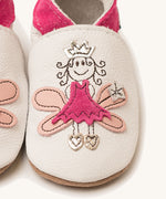 A close up of the Inch Blue fairy princess shoes available at Babipur showing the pink princess fairy design