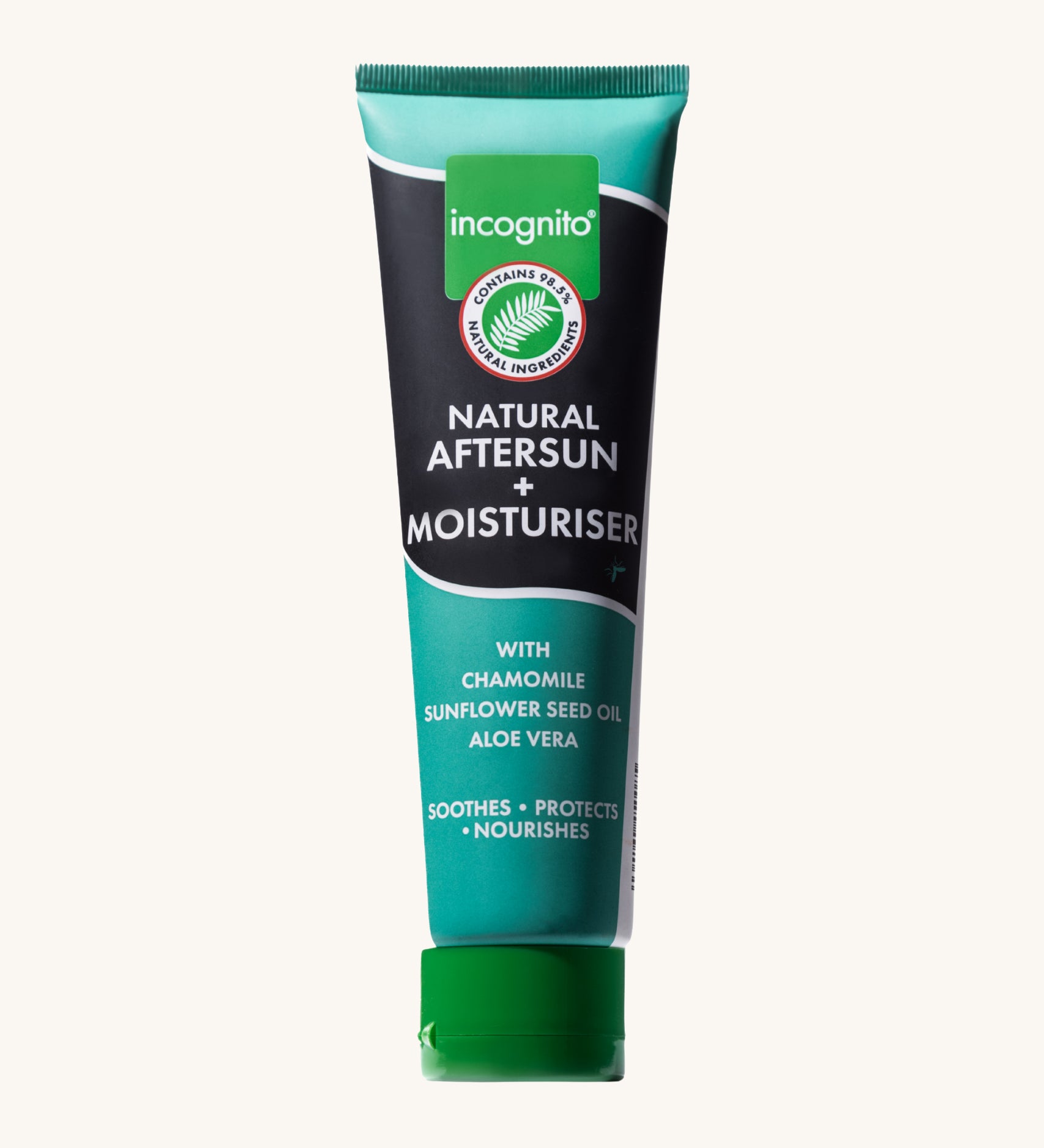 Incognito natural aftersun with moisturiser in a 15ml tube. 