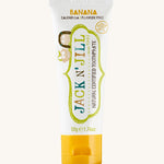 A 50g tube of Jack N' Jill banana flavoured fluoride free kid's toothpaste. 