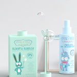 Jack N' Jill Blissful Bubbles Bubble Bath with Bubble Wand and detangler leave in conditioner spray. 