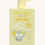 A 300ml pump bottle of Jack N' Jill gentle baby wash.