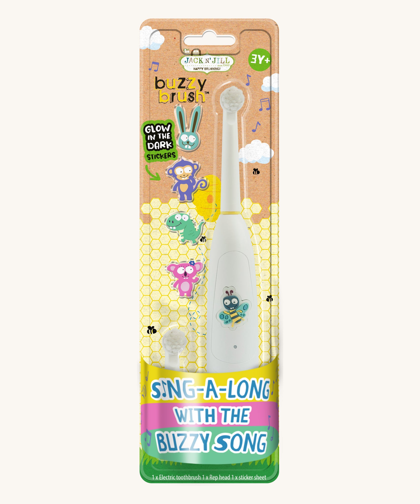 Jack N' Jill Kid's Electric Buzzy Brush in it's packaging. 