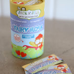 A tub of Jack N' Jill Fairy Floss - Strawberry with individually wrapped picks inside. 
