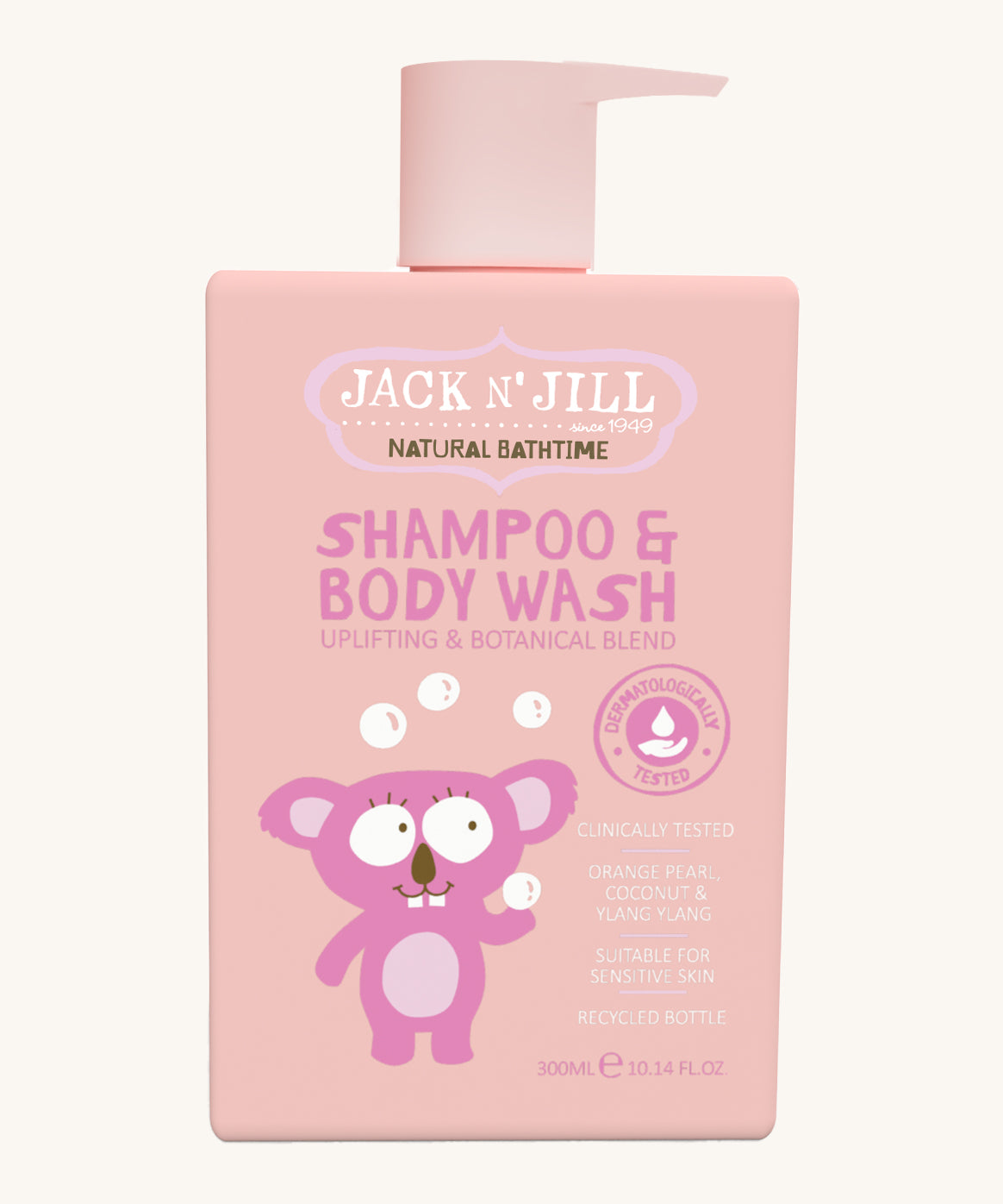 Jack N' Jill Shampoo & Body Wash in a 300ml pump bottle.