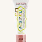 A 50g tube of Jack N' Jill raspberry flavoured fluoride free kid's toothpaste. 