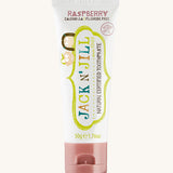 A 50g tube of Jack N' Jill raspberry flavoured fluoride free kid's toothpaste. 