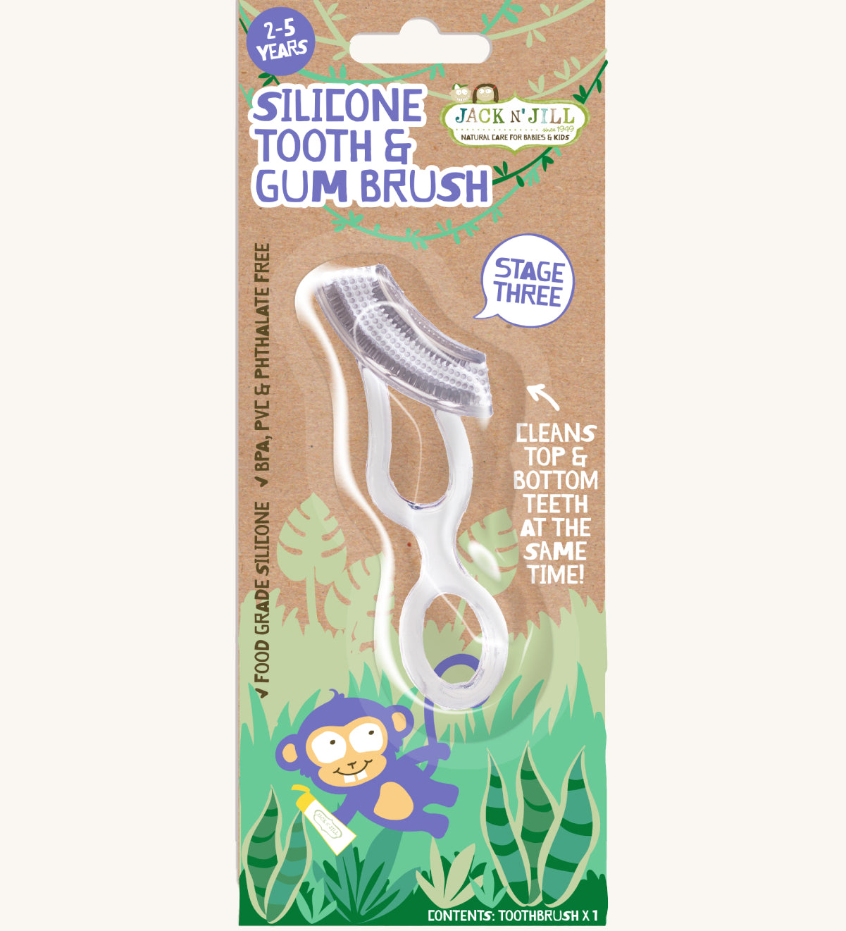 Jack N' Jill Silicone Tooth & Gum Brush Stage 3 (2-5 years)