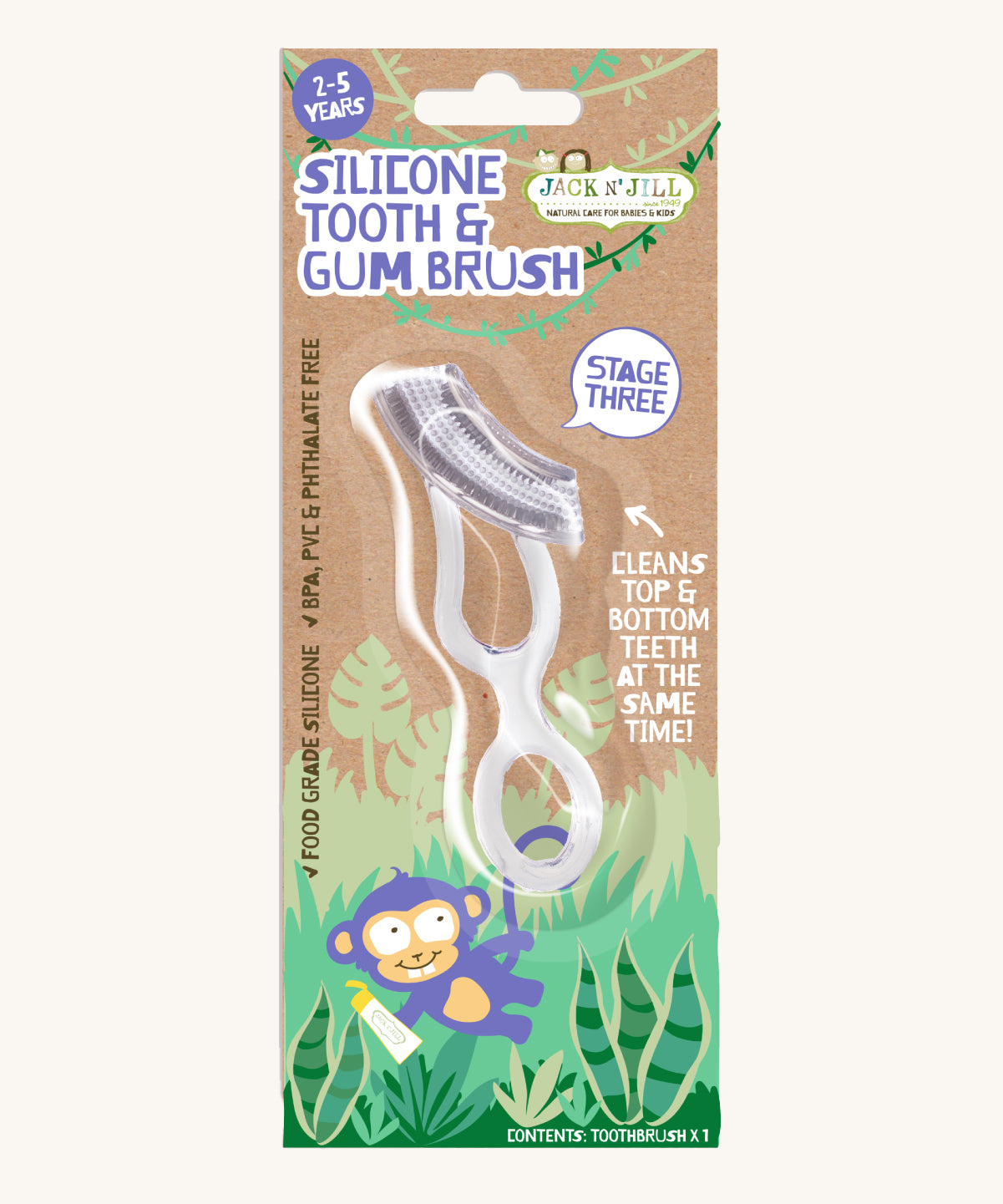 Jack N' Jill Silicone Tooth & Gum Brush Stage 3 (2-5 years)