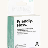 Jack N Jill friendly dental floss available at Babipur. A 100% vegan waxed bamboo activated charcoal & mint dental floss