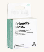 Jack N Jill friendly dental floss available at Babipur. A 100% vegan waxed bamboo activated charcoal & mint dental floss