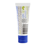 The back of the Jack N Jill kids natural toothpaste in a bubblegum flavour, showing the ingredients list and natural certifications.
