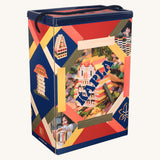The Kapla 200 wooden engineering plank toys, in the autumn coloured box.