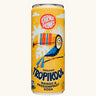 Karma organic tropikool mango & passionfruit soda in yellow coloured illustrated can. 