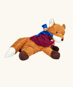 Kathe Kruse Finn the Fox comforter with small blue waldorf doll and muslin bib