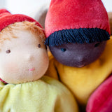 Hand crafted facial features on the Saffron Kathe Kruse waldorf doll 