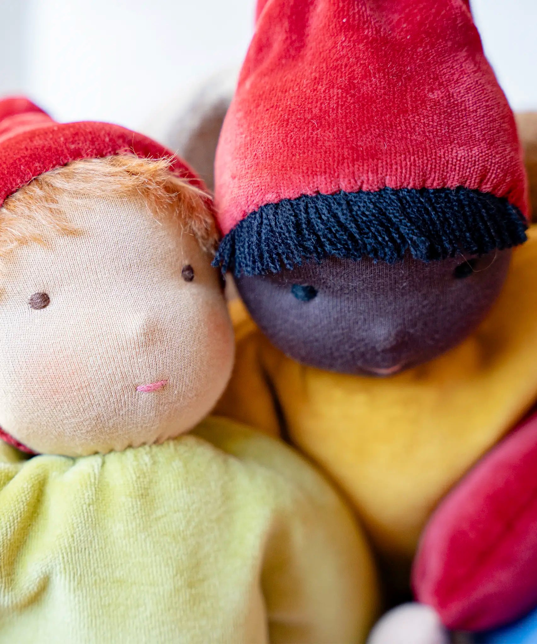 Hand crafted facial features on the Saffron Kathe Kruse waldorf doll 