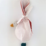Käthe Kruse white duckling nest animal music box soft toy with small duckling in spotted fabric nest