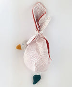 Käthe Kruse white duckling nest animal music box soft toy with small duckling in spotted fabric nest