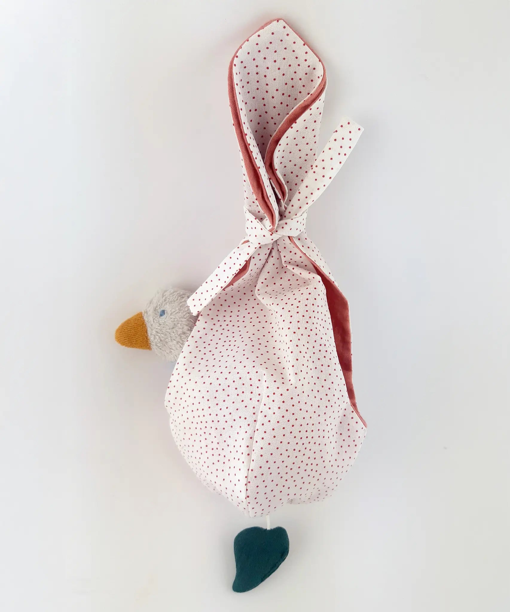 Käthe Kruse white duckling nest animal music box soft toy with small duckling in spotted fabric nest