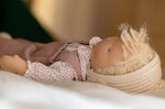Käthe Kruse Waldorf doll Hannah placed in a laying position. 