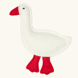 Small white felt goose that comes with the Käthe Kruse Waldorf doll Hannah.
