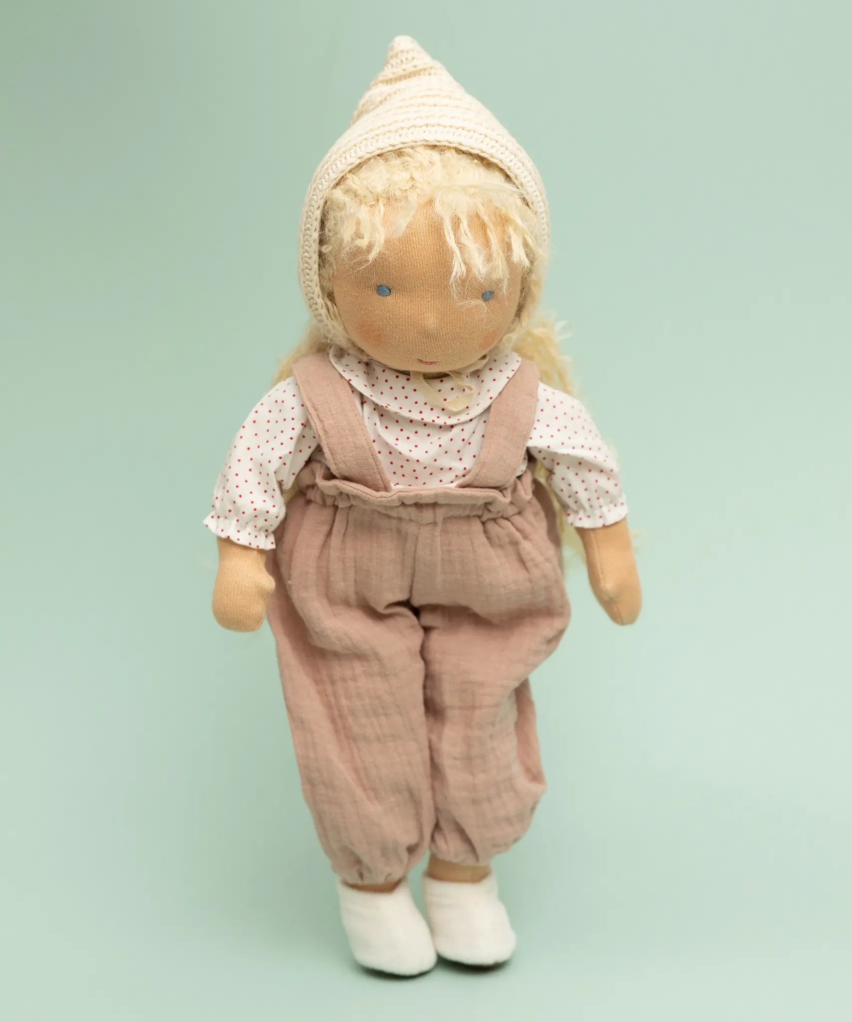 Käthe Kruse Waldorf doll Hannah in a standing position.
