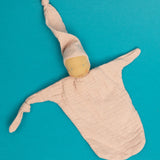 Käthe Kruse rose pink small Waldorf Imp doll baby comforter made with cotton muslin. 