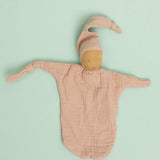 Käthe Kruse rose pink small Waldorf Imp doll baby comforter made with cotton muslin. 