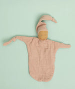 Käthe Kruse rose pink small Waldorf Imp doll baby comforter made with cotton muslin. 