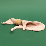 Käthe Kruse rose pink small Waldorf Imp doll baby comforter made with cotton muslin folded over. 