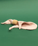 Käthe Kruse rose pink small Waldorf Imp doll baby comforter made with cotton muslin folded over. 