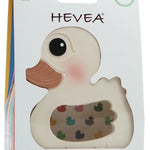 Hevea Natural Rubber Teether - Kawan the Duck in its cardboard packaging