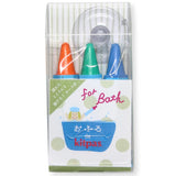 Kitpas Bath Lot de 3 crayons de cire de riz colorés - Orange, Vert, Bleu