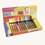 The Kitpas rice bran wax crayons in 12 colours, inspired by art from Ecru.