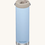 A Klean Kanteen 20oz TKWide in clear sky with a taupe Twist Cap on a plain background. 