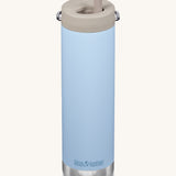 A Klean Kanteen 20oz TKWide in clear sky with a taupe Twist Cap on a plain background. 