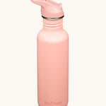 A Peach Parfait Pink coloured Klean Kanteen 27oz Classic Narrow Flip Seal Sports Cap Reusable Stainless Steel Water Bottle.