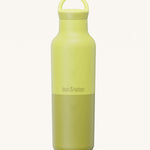 A Klean Kanteen 20oz rise insulated Reusable Stainless Steel Water Bottle with loop cap in a acacia colour that's split in a light and dark shade. Features a matching loop cap